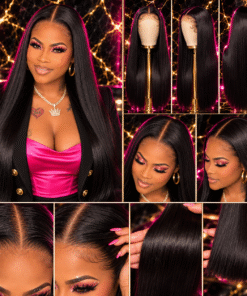 13x4 Straight Human Hair Lace Front Wig, Natural Color, Density